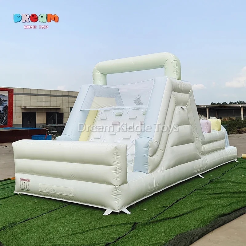 Party Games No Equipment - สไลเดอร์เป่าลมเชิงพาณิชย์พร้อมสนามอุปสรรค อุปกรณ์เล่นเป่าลม PVC สำหรับเด็ก สวนสนุกกลางแจ้ง เกมงานวันเกิด