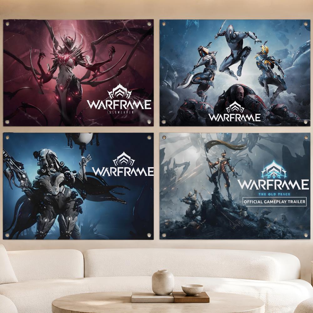 Party Games Free Online - เกมไซไฟแอคชั่นออนไลน์ W-Warframe ธง แบนเนอร์แฟนคลับ ผ้าแขวนผนัง ตกแต่งโรงรถ
